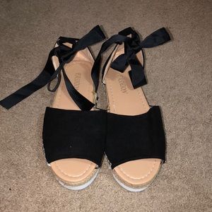 Black platform sandals